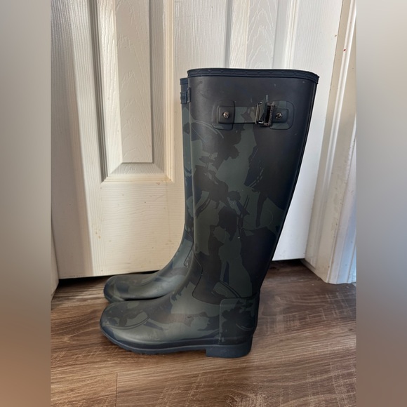 Hunter Disney Mary Poppins Tall Wellington Boots Sz 9 40 EU Camo Blue - Picture 3 of 7